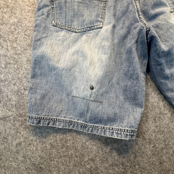 PJ Jeans Shorts Mens 36 Blue Denim Bermuda Relaxed Fit Distressed 94 Patches - Picture 15 of 16